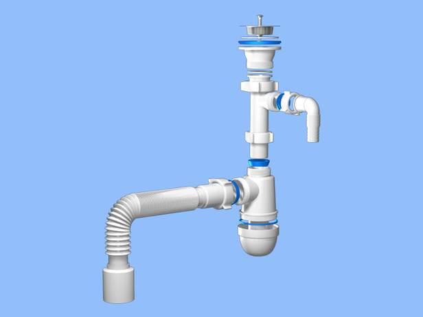 Отвод для раковины на кухне