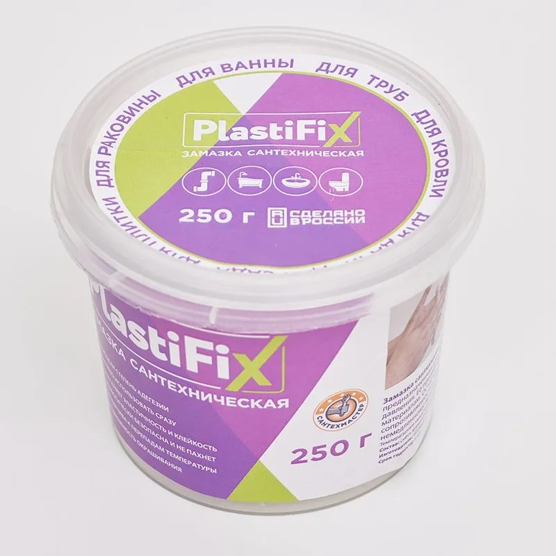 картинка Замазка сантехническая PlastiFix 250г(-/-/12 шт)